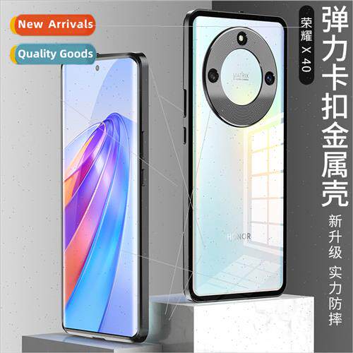 适用honor 80pro metal frame pop buckle single side glass pho