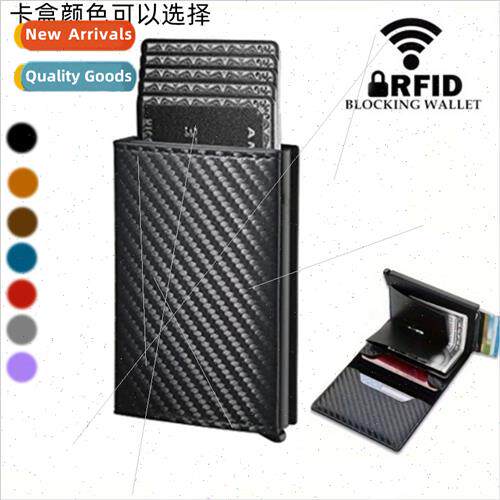 RFID anti-theft brush automatic pop-up card case ultra-thin