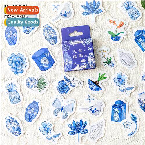 Boxed stickers azure over rain vintage plants vase handbook