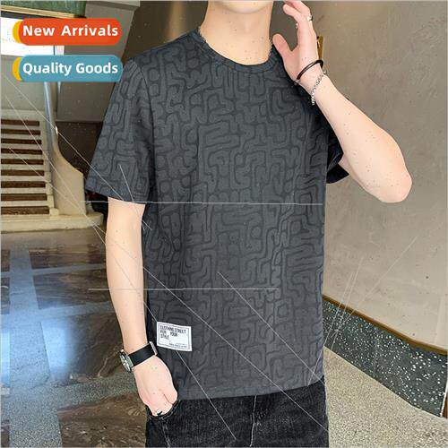 Men summer new men short-sleeved T-shirt HK jacquard cloth s