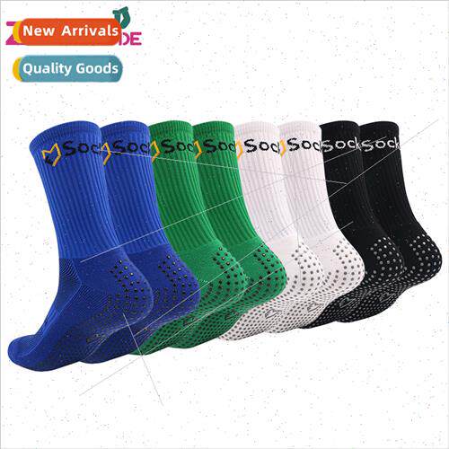Adult socks mid-calf sports socks dot rubber -slip socks thi