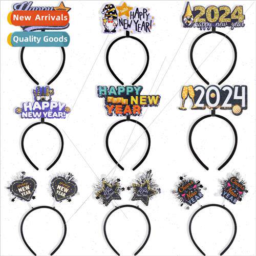 2024 New Year hair bands cross year theme party decorations