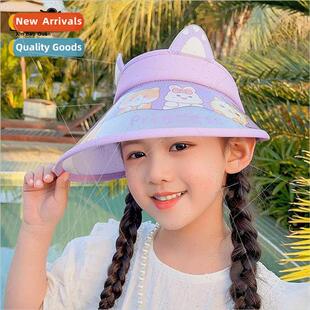 cartoon cat boys children sun hat sunscreen 1067 ears