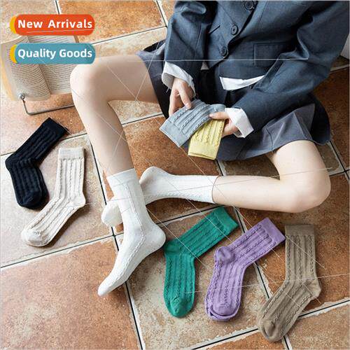 Korea simple women socks Dongdaemun autumn winter new solid