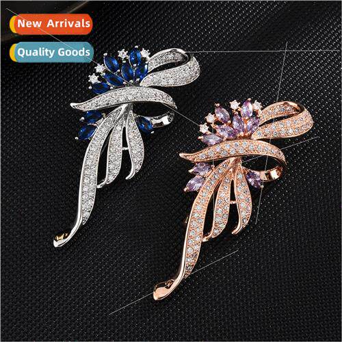 Atmospheric zircon brooch Europe corsage upscale large pins