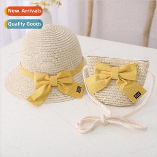 child hat summer decorative sun set parent bag Bow straw