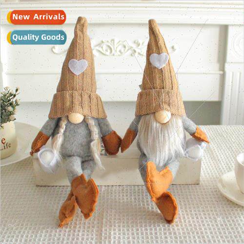 Knted Faceless Doll Hanging Legs HGround Coffee Christmas Va