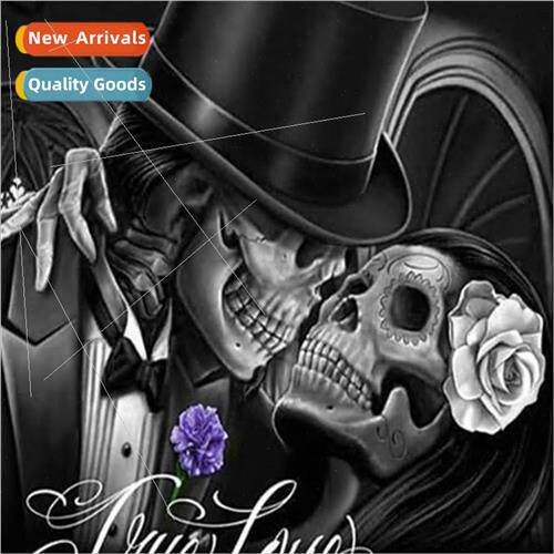 Diamond painting new DIY skeleton couple full round diamond