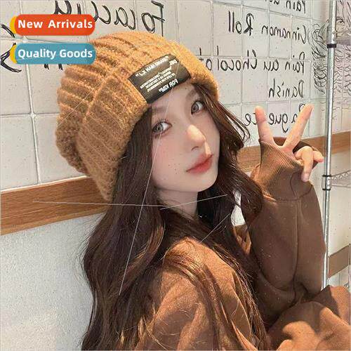 Winter women wool knted labeled hat show face small big head