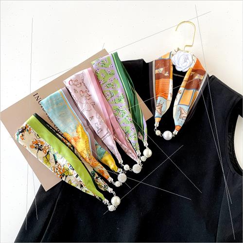 2024 spring magnetic silk scarf satin imation silk scarf wom