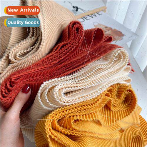 Heavyweight abrasion hair Three Digest pleated texture scarf