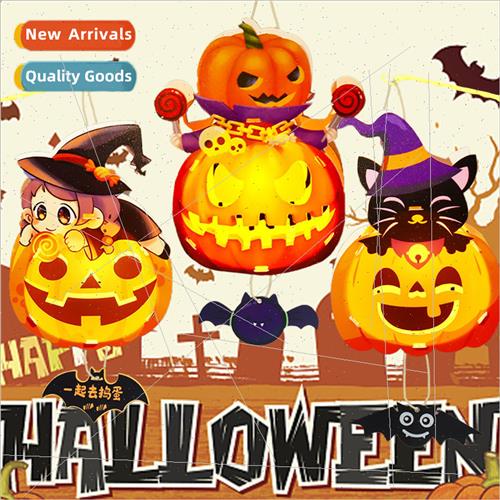 Pumpkin lights Halloween decoration children handmade diy ma