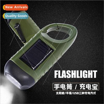 outdoor emergency solar torch handheld hcrank power generati