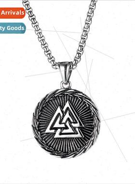 Europe Hip Hop Viking Vintage Ding Triangle Rune Men Stainle
