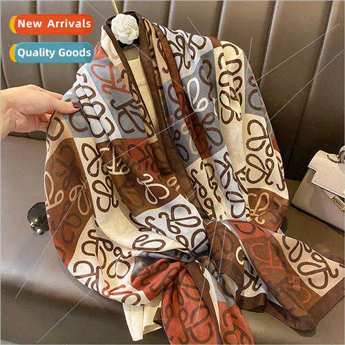 Thin scarf female winter cotton linen printing sarong four s