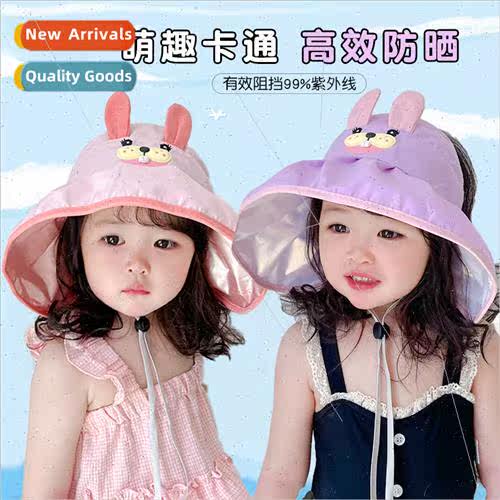 Children sunshade sunscreen hollow top hat girls spring summ