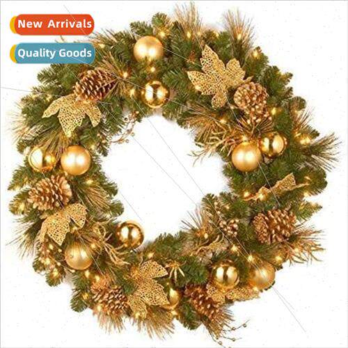 Christmas Gold Wreath Rattan Christmas Ornament Christmas De