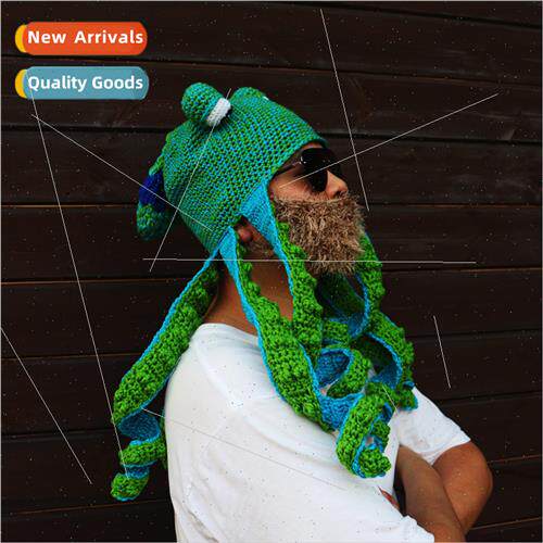 Handmade octopus headgear creative hip-hop fall winter warm