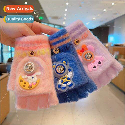Children gloves boys winter warm flip thickened elementary s