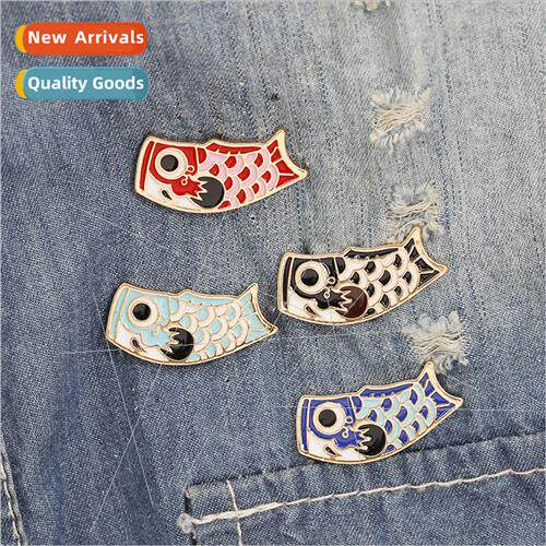 creative new cute colorful koi couple cartoon brooch lapel p