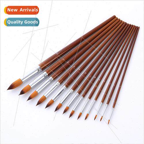 13pcs Sharp Edge Dual Color Nylon Hair Paintbrush Set Gouach