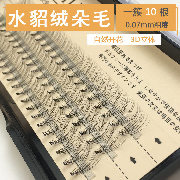 10根嫁接睫毛单簇自然浓密假睫毛柔软超水貂毛美睫自嫁接朵毛0.07