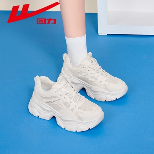 回力女鞋厚底老爹鞋2026新款网面透气增高小白鞋轻便休闲运动鞋子