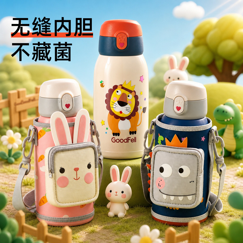 格非尔儿童保温杯吸管两用小学生