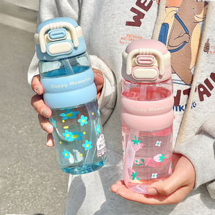 夏季 水杯女生高颜值2025新款 tritan大容量吸管杯学生便携双饮杯子