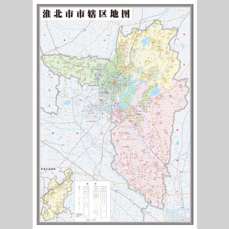 淮北市城区地图电子版设计素材文件