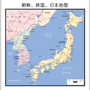 朝鲜韩国日本矢量地图电子版设计素材文件