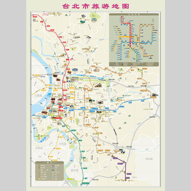 台北市旅游地图电子版设计素材文件
