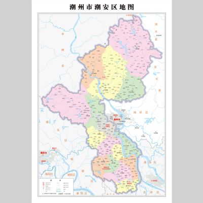 潮州市潮安区地图电子版设计素材文件