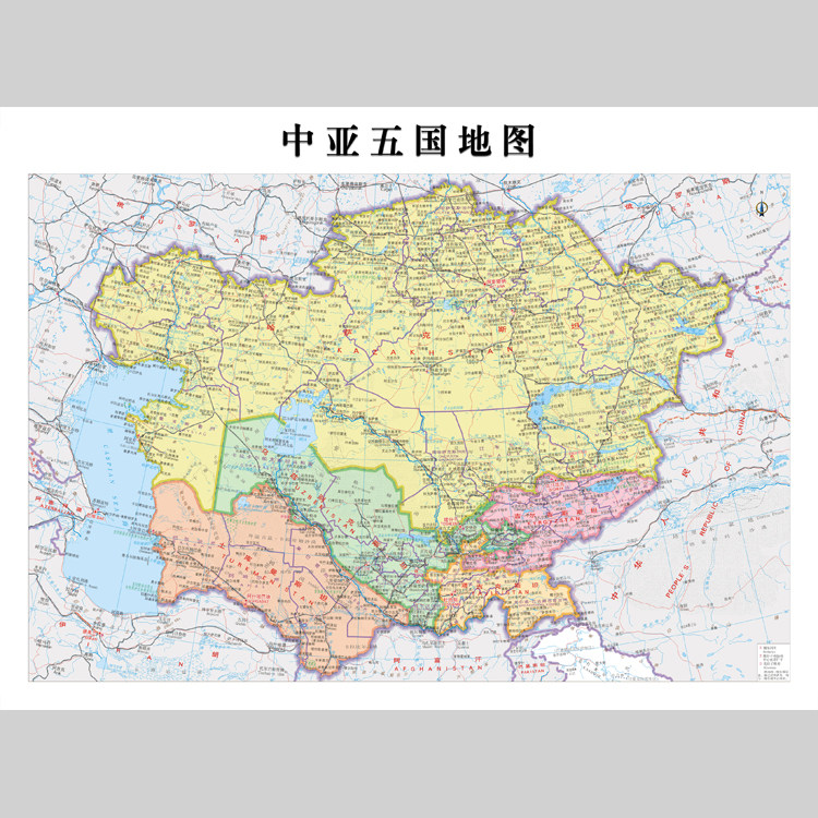 中亚五国地图电子版设计素材文件