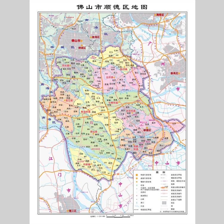 佛山市顺德区地图电子版设计素材文件