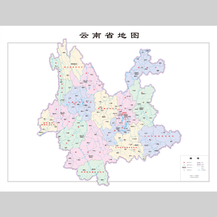 云南省地图电子版设计素材文件