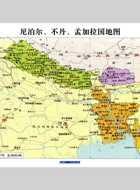 尼泊尔不丹孟加拉国地图电子版设计素材文件