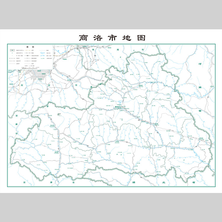 商洛市地图电子版设计素材文件