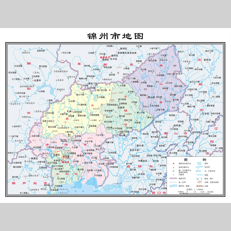 锦州市地图电子版设计素材文件