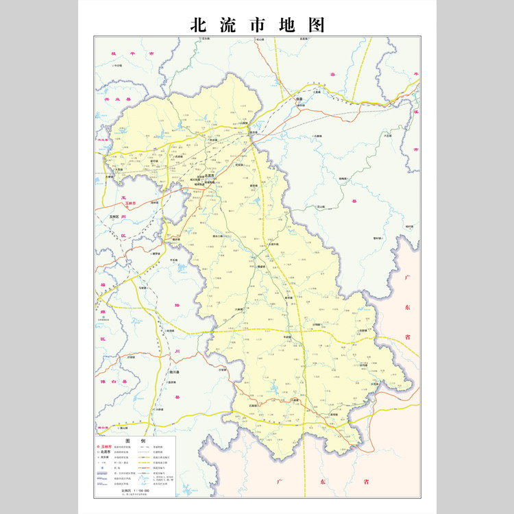北流市地图电子版设计素材文件