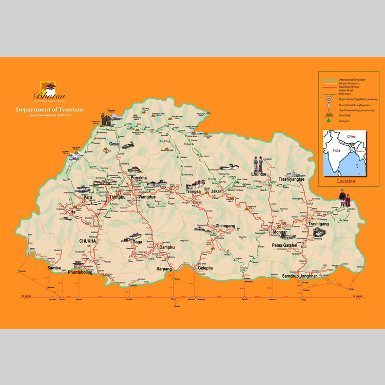 不丹王国地图电子版设计素材文件