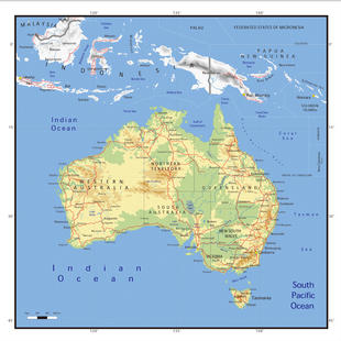澳大利亚地图电子版素材文件