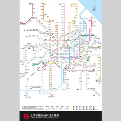 上海市地铁轨道交通地图电子版设计素材文件