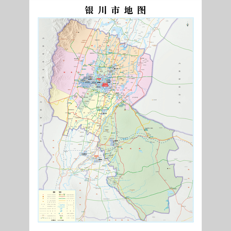 银川市地图电子版设计素材文件