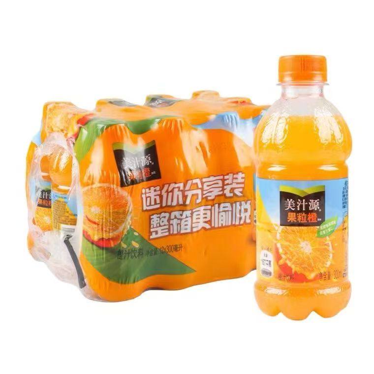 可口可乐美汁源果粒橙果汁橙汁饮料300ml小瓶装夏天解渴整件批发