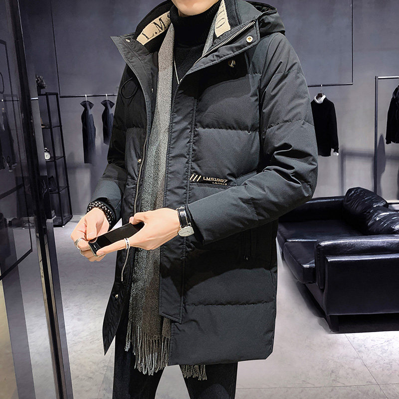 新款男士轻薄冬季中长款羽绒服2025潮牌帅气冬装外套加厚保暖男装