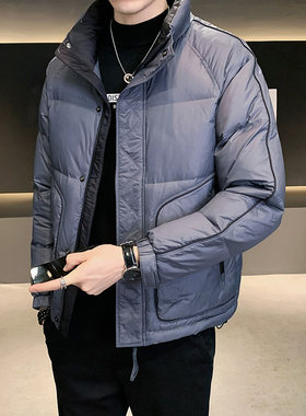 立领短款2023男士轻薄羽绒服