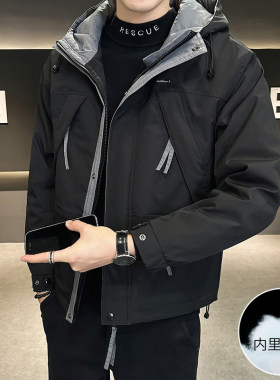 秋冬季加棉夹克帅气夹棉男装