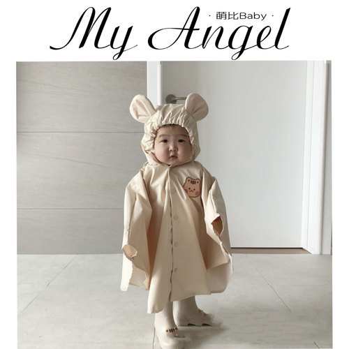 韩国ins儿童雨衣2023新款 幼儿园卡通防水雨具宝宝斗篷式小熊雨披