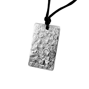 足银999纯银实心点金吉言无事牌子坠子平安牌手工方形吊坠项链坠